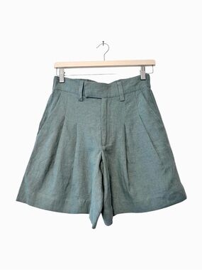 Ruti 100% Linen Bermuda Shorts Dusty Teal size 2 (XS) NWT